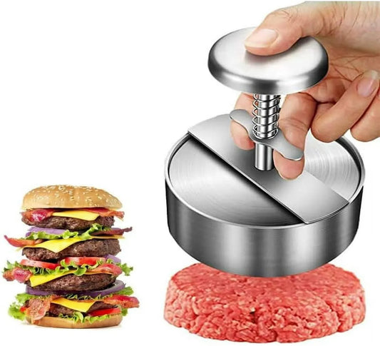 Hamburger Press - Round Stainless Steel Non-Stick Hamburger Press - Patty Mold - Grilling Tool - Patty Mold