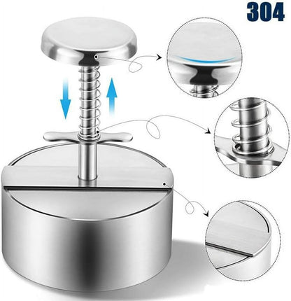 Hamburger Press - Round Stainless Steel Non-Stick Hamburger Press - Patty Mold - Grilling Tool - Patty Mold - Image 2