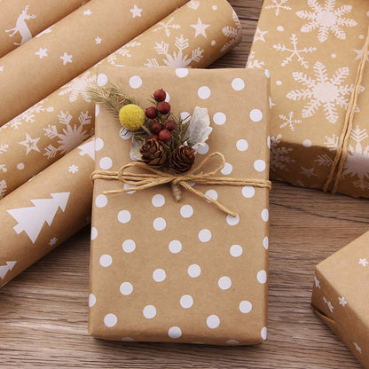 Gift Wrapping Paper - Wrapping Paper - 5 Rolls - Gift Wrapping Paper - DIY Gifts - Eco-Friendly Materials - Wrapping Paper with Christmas Tree and Snowflake Pattern - 0.43*3 Meter - Image 2