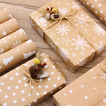Gift Wrapping Paper - Wrapping Paper - 5 Rolls - Gift Wrapping Paper - DIY Gifts - Eco-Friendly Materials - Wrapping Paper with Christmas Tree and Snowflake Pattern - 0.43*3 Meter - Image 4