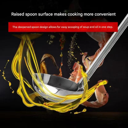 Two-piece set - Stainless steel soup ladle and sieve with hook - can be hung on the side of a pan - Soup ladle - Porridge spoon - Thickened household spoon - 25 cm - Image 3