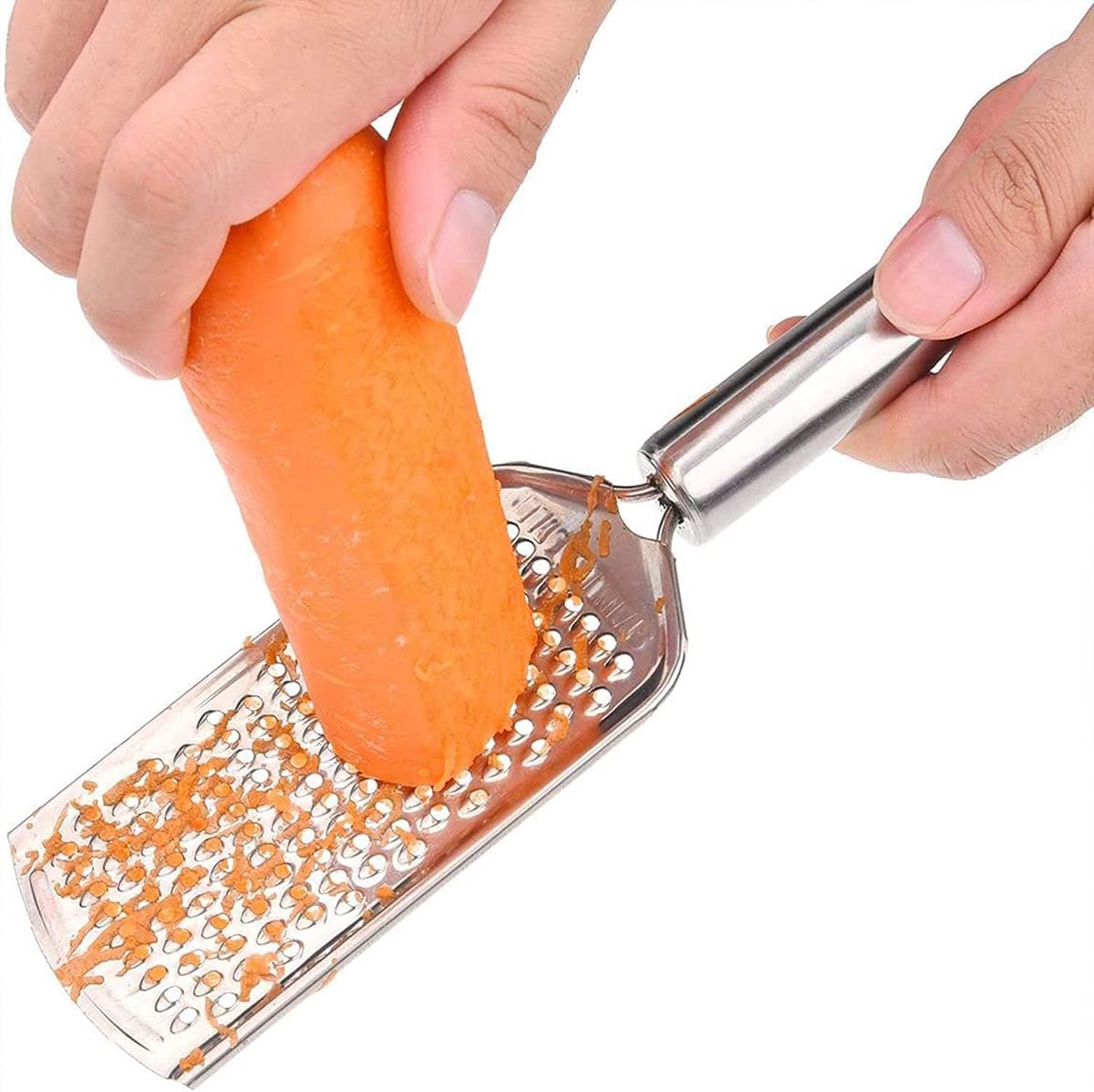Stainless Steel Flat Grater - 1 Piece - 23.5cm - Perfect for grating garlic, cheese, chocolate, lemons and limes - Durable and rust-resistant - With hanging holes (1 piece) - Image 3