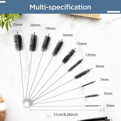 10-Piece Bottle Brush - Cleaning Brush Set - for pipes, keyboards, test tubes, kettle spouts, sinks, bottles and coffee makers - Image 6
