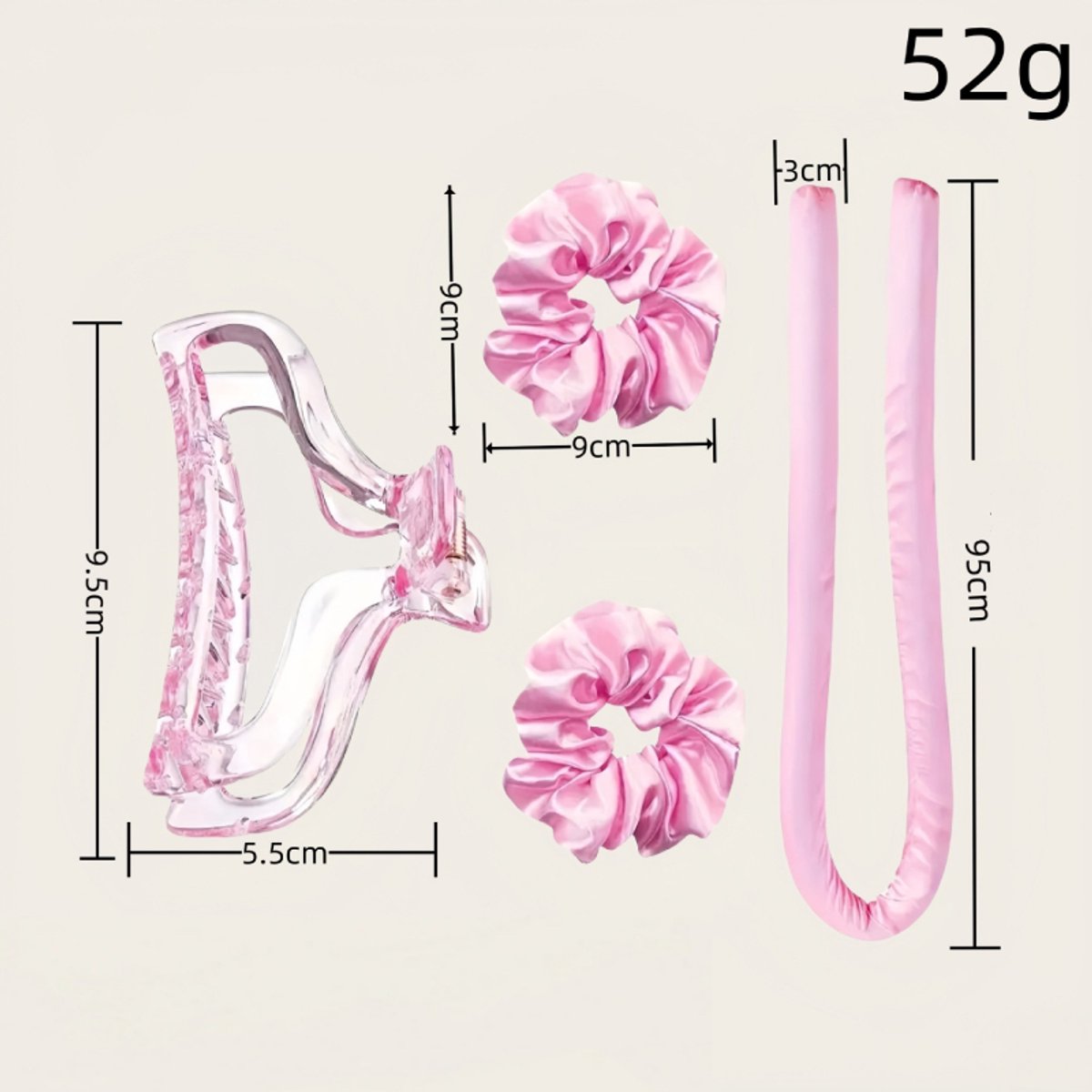 Hair Rollers - 12-Piece - Heatless Curling Iron - Heatless Curls - Curls without Heat - Includes Hair Clip and Satin Sleep Cap (Pink) - Image 8