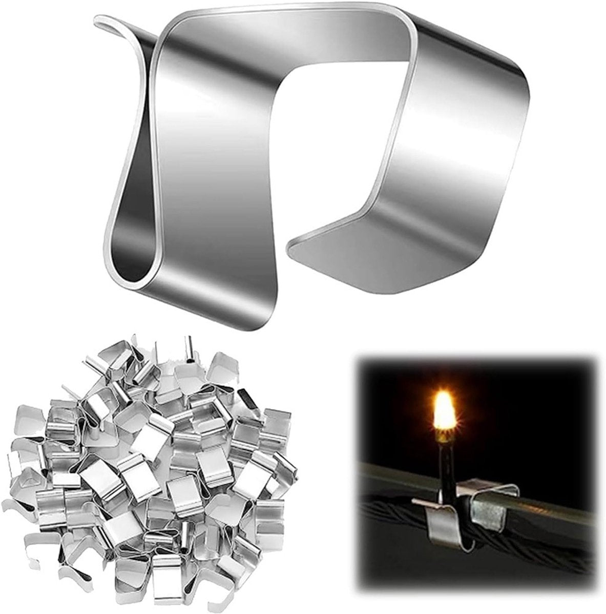 Hooks for outdoor lighting - 50 pieces - Hooks - Christmas light hooks - Christmas light clips - Cable clips - Christmas light hooks - Suitable for outdoor Christmas lights, kitchen lights, etc. - Stainless steel hooks - Image 6