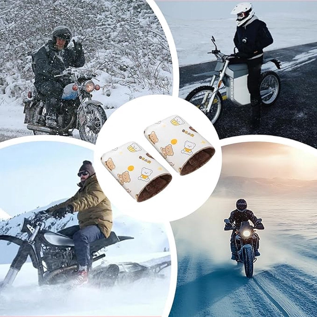 Cycling Gloves - Waterproof Gloves - Warm Gloves - Cycling Muffs - Scooter Gloves - Hand Warmers - Bicycle Accessories - Winter - Windproof （Black） - Image 5