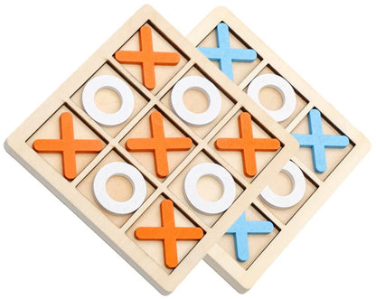 2 Sets Mini XO Chess Board Game Family Kids Puzzle Game Educational Toys - Wooden Board Game Table Toys - for Children Kids Day Birthday Party - Image 2