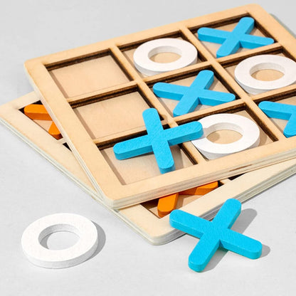 2 Sets Mini XO Chess Board Game Family Kids Puzzle Game Educational Toys - Wooden Board Game Table Toys - for Children Kids Day Birthday Party - Image 4