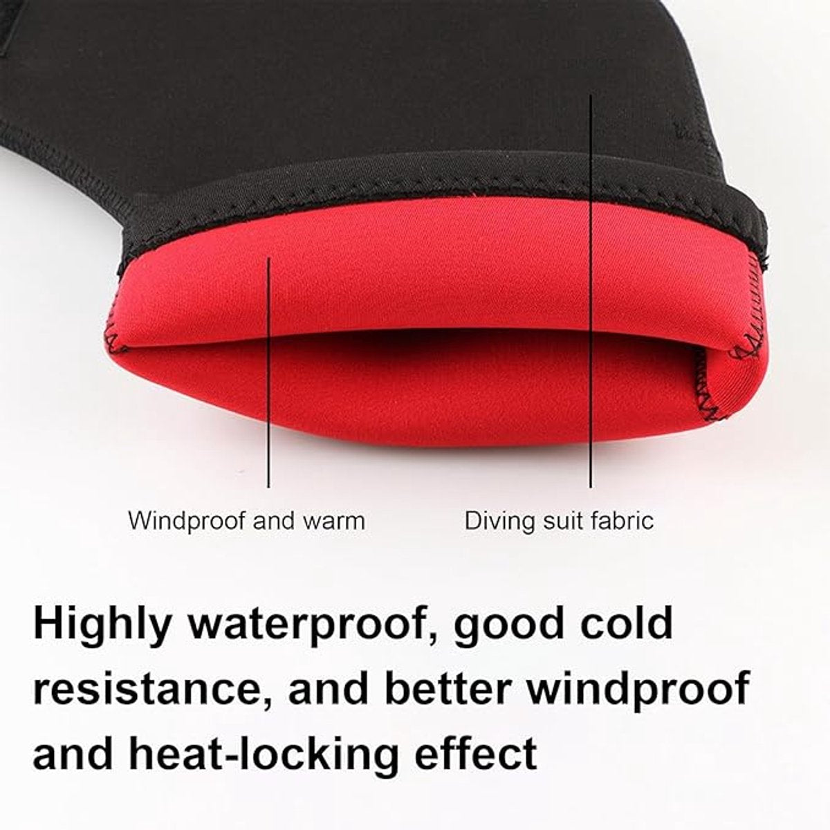 Cycling Gloves - 1 Pair - Extra Padded Cycling Gloves - Warm Gloves - Cycling Gloves - Scooter Gloves - Hand Warmers - Cycling Accessories - With Reflective Strips - Winter - Windproof - Waterproof - Black - Image 7