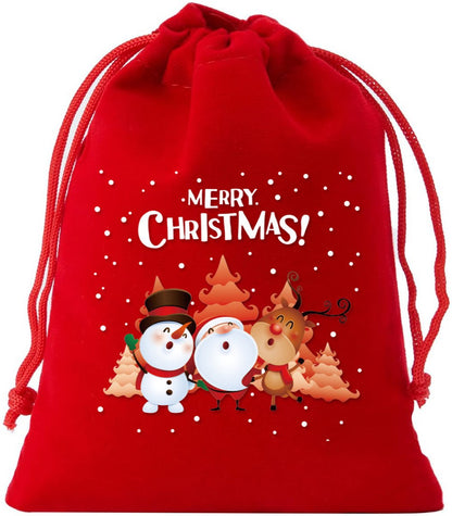 5-pack Christmas gift bags - velvet material - candy bags for children - Christmas apple bags - reusable Christmas gift bags - party bags - 15*10cm - Image 2