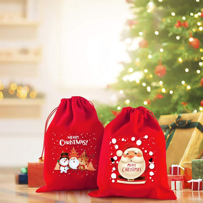 5-pack Christmas gift bags - velvet material - candy bags for children - Christmas apple bags - reusable Christmas gift bags - party bags - 15*10cm - Image 3