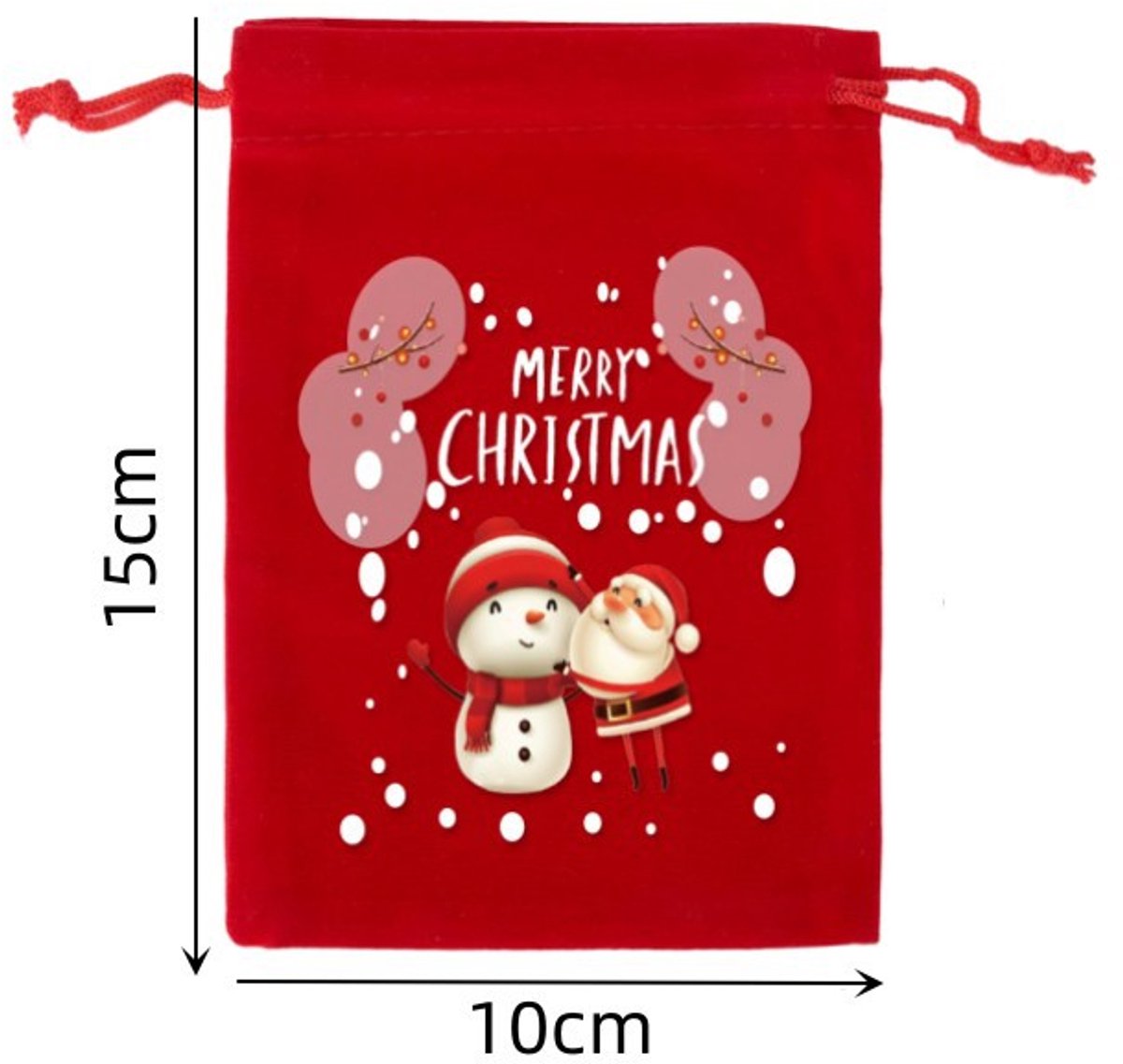5-pack Christmas gift bags - velvet material - candy bags for children - Christmas apple bags - reusable Christmas gift bags - party bags - 15*10cm - Image 5