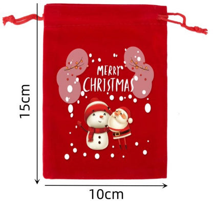 5-pack Christmas gift bags - velvet material - candy bags for children - Christmas apple bags - reusable Christmas gift bags - party bags - 15*10cm - Image 5