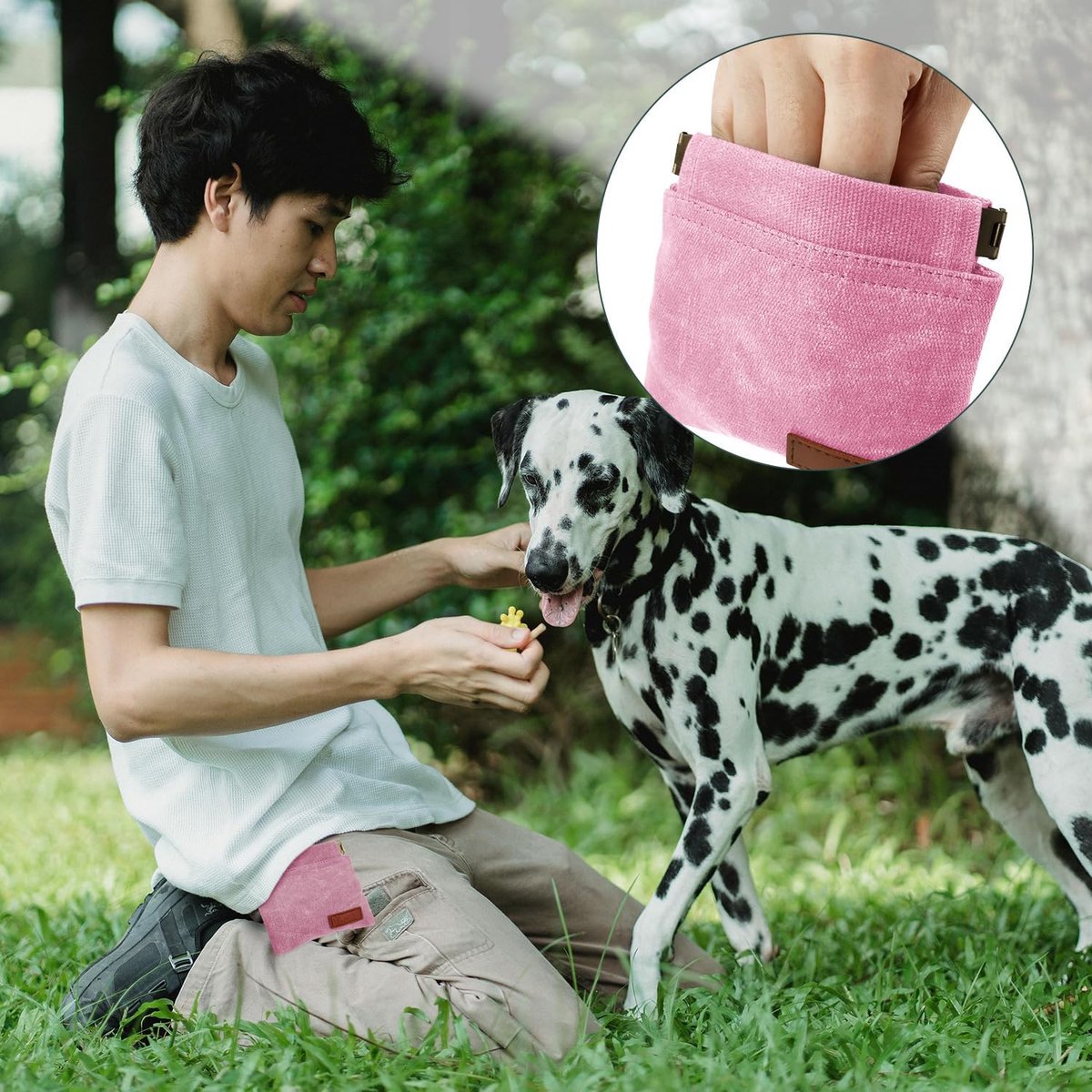 Pet Training Pouch - Dog Treat Pouch - Portable Pet Walking Bag - Suitable for Travel or Outdoor Activities (Pink) - Image 5
