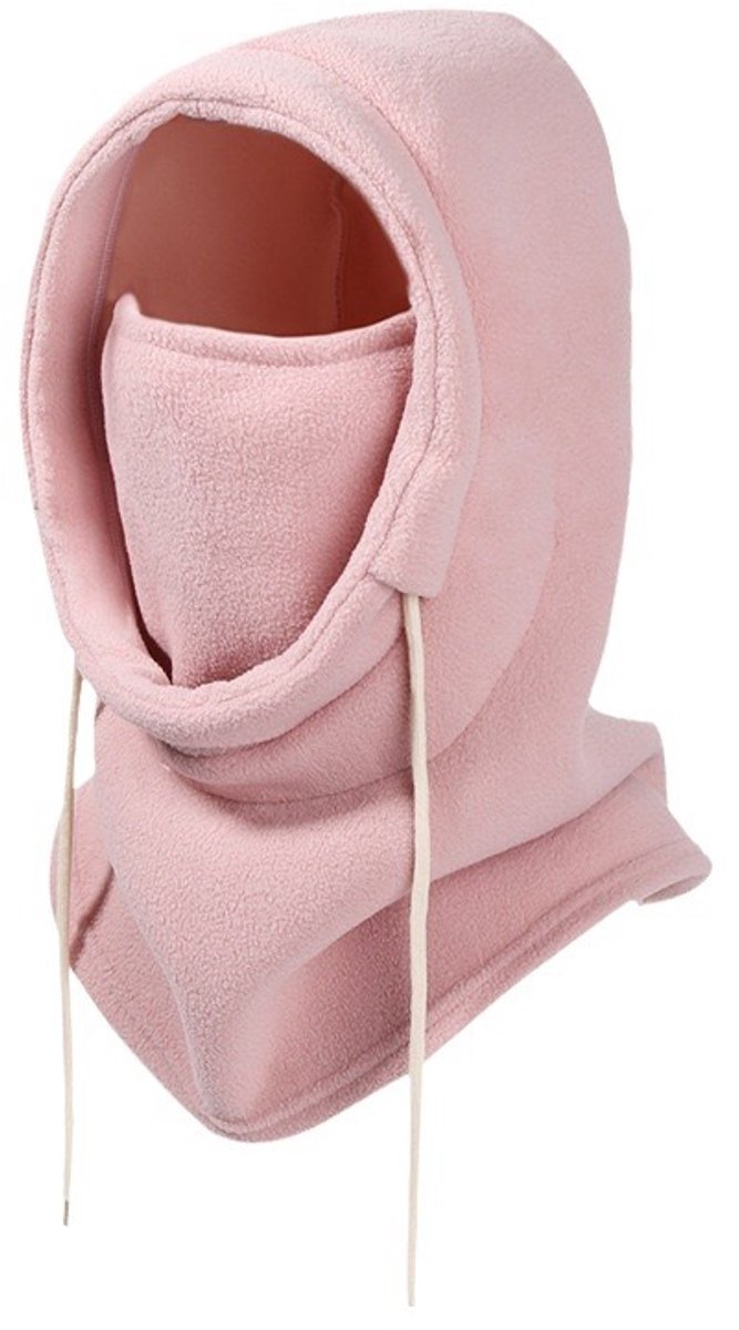 3-in-1 Women's Hat, Scarf & Face Mask - Warm Women's Hooded Scarf - Windproof Face Mask - Warm Face Mask - Scarf - Pink - Perfect for winter activities such as skiing, running, cycling, motorcycling, picnicking and hiking. - Image 2