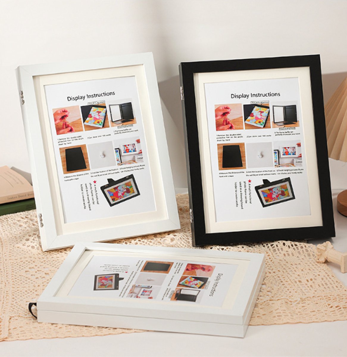 Interchangeable frame - children's drawing - Interchangeable frame A4 - Children's artwork - children's drawings interchangeable frame - Photo frame Poster frame Wall frame - Gift - Black - Image 9