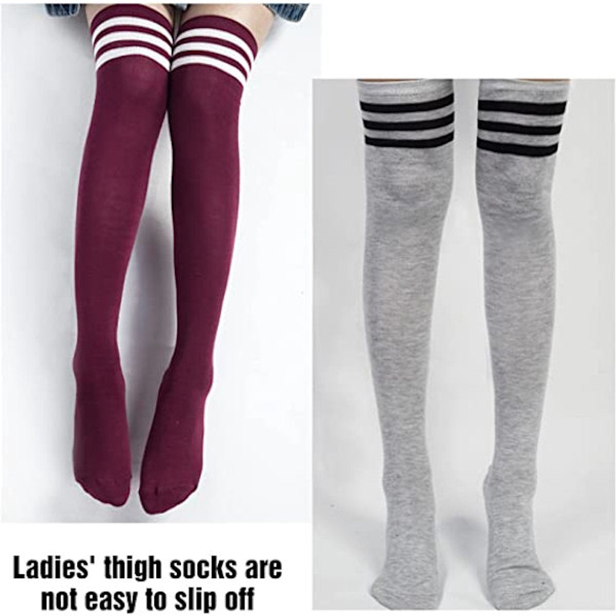 Knee Socks - 6-pack - Overknee Socks - Socks - Women's Overknee Socks - Girls' Boot Socks - Knee Socks - Casual Clothing - Cosplay - Christmas Gift - Birthday Gift - Image 4