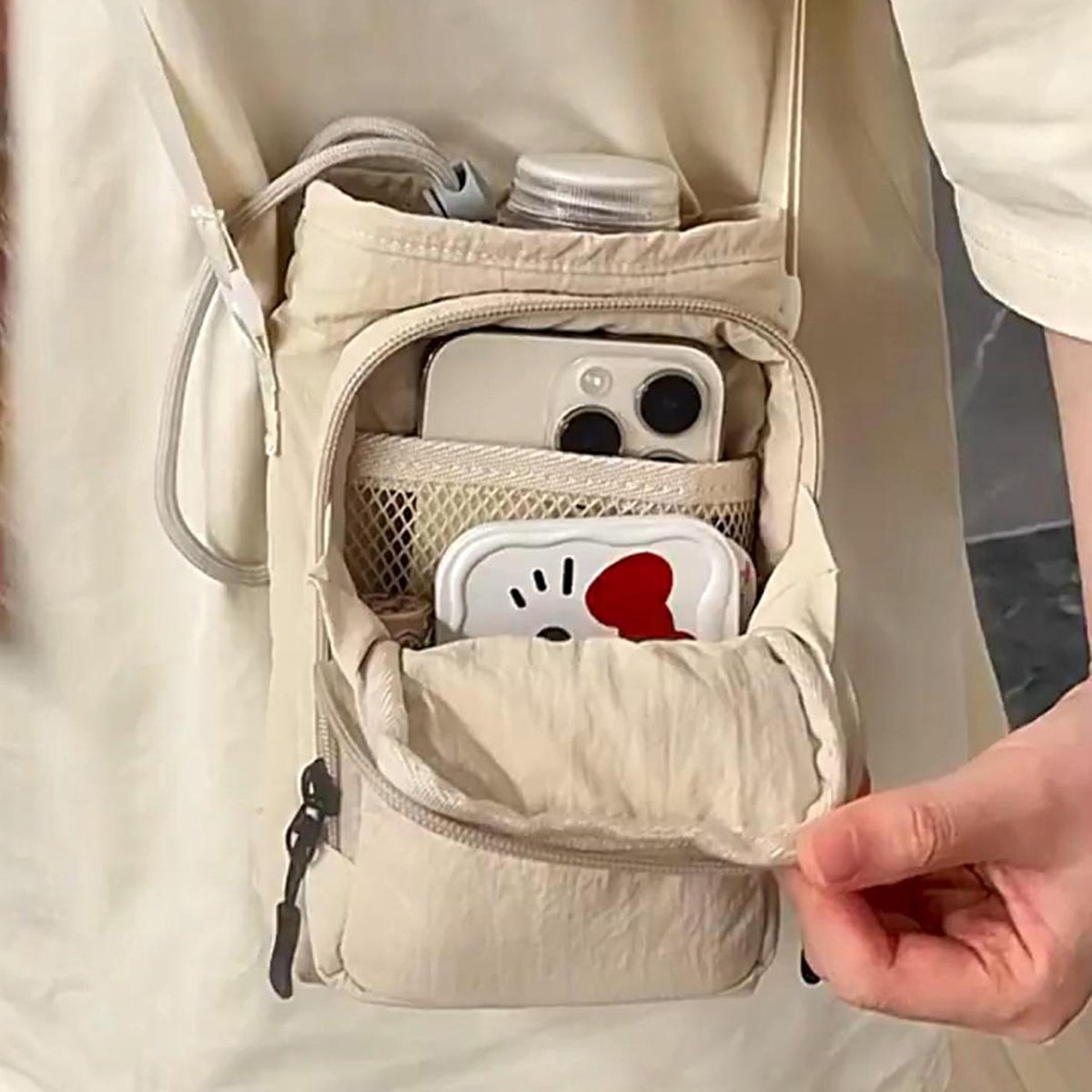 Crossbody Backpack - Water Bottle Umbrella Bag - Women's Crossbody Bag - Mini Bag - Handbag Shoulder Bag - Casual All-Match - Image 3