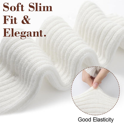 Arm Sleeves - Women's Long Fingerless - Knitted Y2K Arm Sleeves - (Vit) - Image 2
