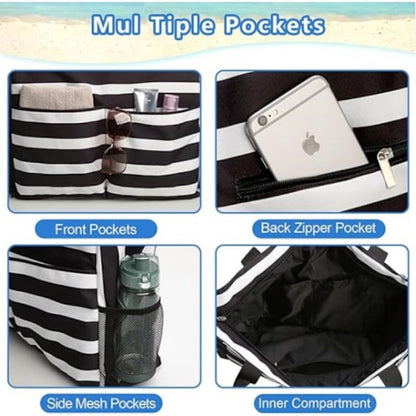 Beach Bag - Waterproof Foldable Beach Bag - Large - Foldable - Women's Beach Bag - Large Capacity - Portable Storage Bag - Image 3
