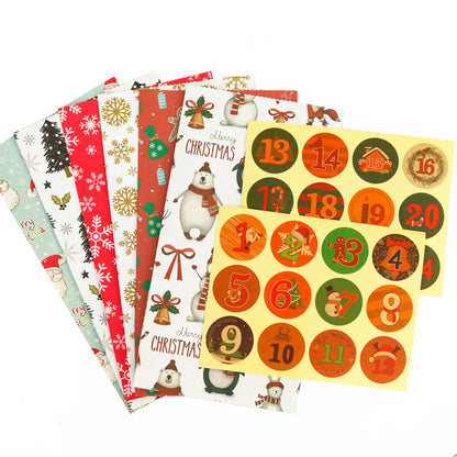 Christmas wrapping paper - 24 pieces - Christmas gift bags, Christmas stickers, Advent calendars, paper bags and wrapping bags - Christmas gift bags - Christmas candy bags - Image 2