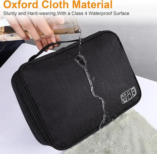 Cable Organizer Travel Bag - Waterproof Portable Cable Organizer - For Chargers, USB Sticks, Headphones, Power Banks, Hard Drives, and SD Cards - Image 2