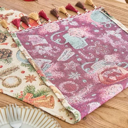 Table Runner - Christmas Table Runner - Home Decoration - Christmas Decoration - Christmas Snowball Pattern Table Runner - Suitable for dining tables and cabinets - Can be used for Thanksgiving, parties, Christmas, weddings, banquets and New Year's decora - Image 3