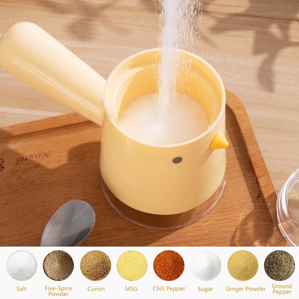 Spice jars - salt or pepper jars - refillable spice dispensers - 85 grams - beautiful kitchen accessories - for on the table or while cooking, decorative and functional - Image 5