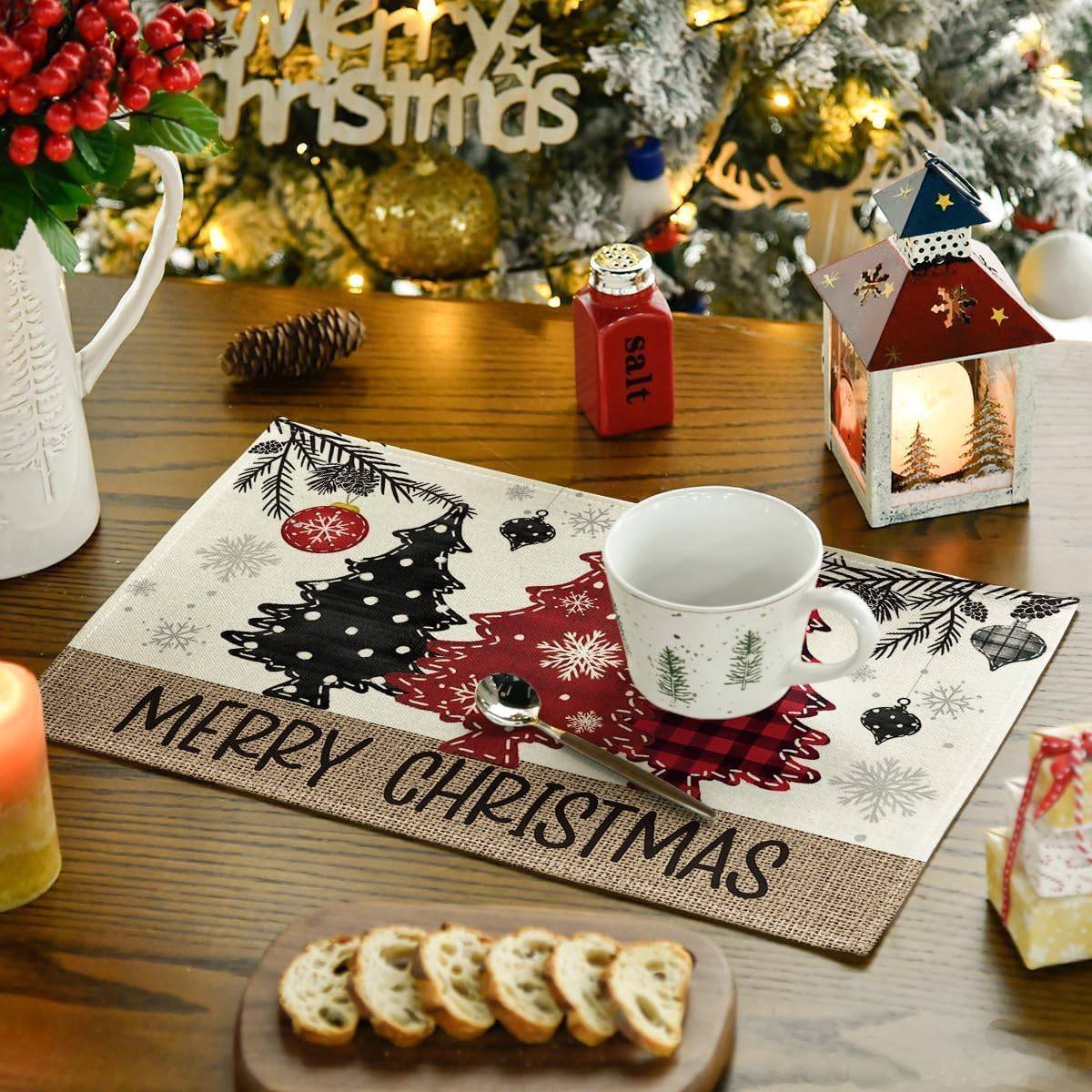 Placemats - Set of 4 - Christmas placemats - Table mats - Coasters - Christmas decorative placemats - 46x31cm - Suitable for party decorations, kitchens and dining rooms - Image 3