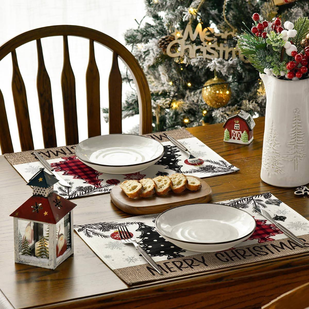 Placemats - Set of 4 - Christmas placemats - Table mats - Coasters - Christmas decorative placemats - 46x31cm - Suitable for party decorations, kitchens and dining rooms - Image 4