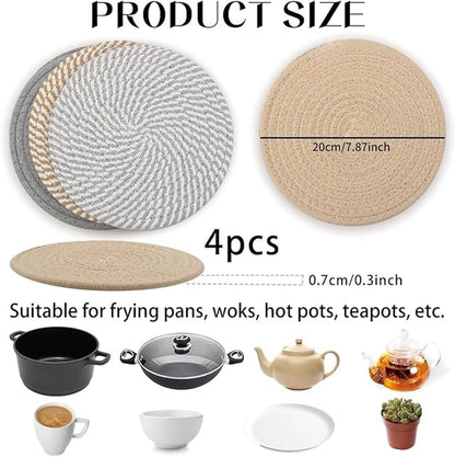 Placemats - Set of 4 - 20cm Placemats - Round Placemats - Heat Resistant Coasters - Washable - Suitable for kitchen tables and family dining rooms - Image 2