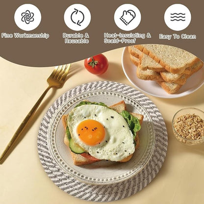 Placemats - Set of 4 - 20cm Placemats - Round Placemats - Heat Resistant Coasters - Washable - Suitable for kitchen tables and family dining rooms - Image 4