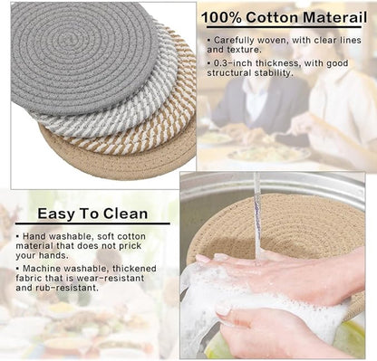 Placemats - Set of 4 - 20cm Placemats - Round Placemats - Heat Resistant Coasters - Washable - Suitable for kitchen tables and family dining rooms - Image 7