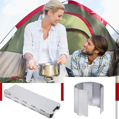 Windbreak for Camping Stove - Pack of 10 - Foldable Aluminum Windbreak - Foldable Windbreak for Gas Stove, Plate, Grill, Picnic, Camping Equipment - Aluminum Windbreak with Storage Bag - Image 3