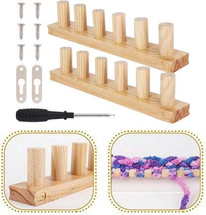 Knitting Machine for Thick Yarn - 2 Pieces - Reusable - Suitable for Making Your Own Blankets - Portable Knitting Frame for Blankets - Crafts - Beginner-Friendly - Wooden Hand Knitting Tool Set - Image 2