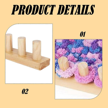 Knitting Machine for Thick Yarn - 2 Pieces - Reusable - Suitable for Making Your Own Blankets - Portable Knitting Frame for Blankets - Crafts - Beginner-Friendly - Wooden Hand Knitting Tool Set - Image 3