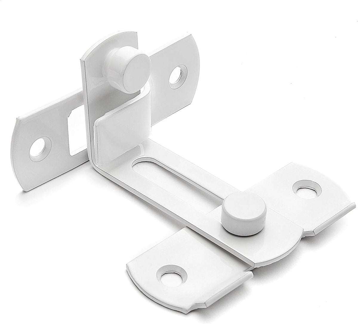 4-piece package - Sliding bolt - Stainless steel bolt - Safety lock (white) - Image 2