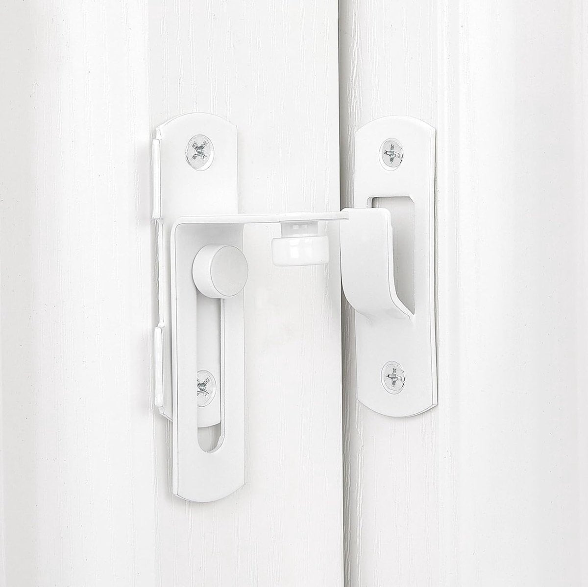 4-piece package - Sliding bolt - Stainless steel bolt - Safety lock (white) - Image 4