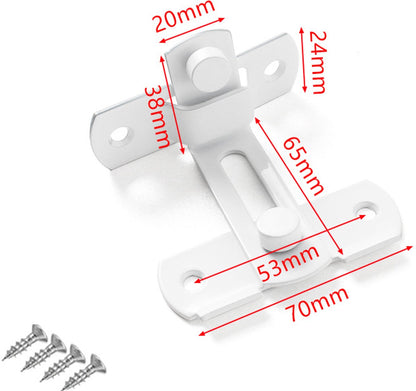 4-piece package - Sliding bolt - Stainless steel bolt - Safety lock (white) - Image 6