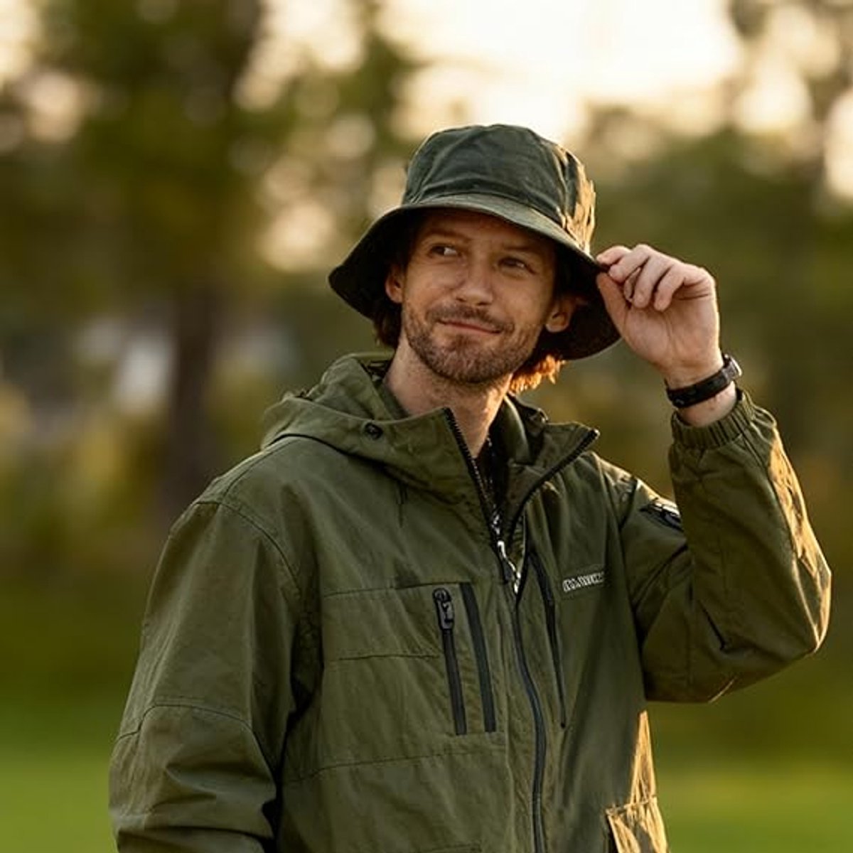 Hat - Sun Hat - Outdoor Jungle Hat - Foldable Bucket Hat - Rain Hat - Unisex - With Removable Chin Strap - 2-Piece (Black + Green) - Image 4