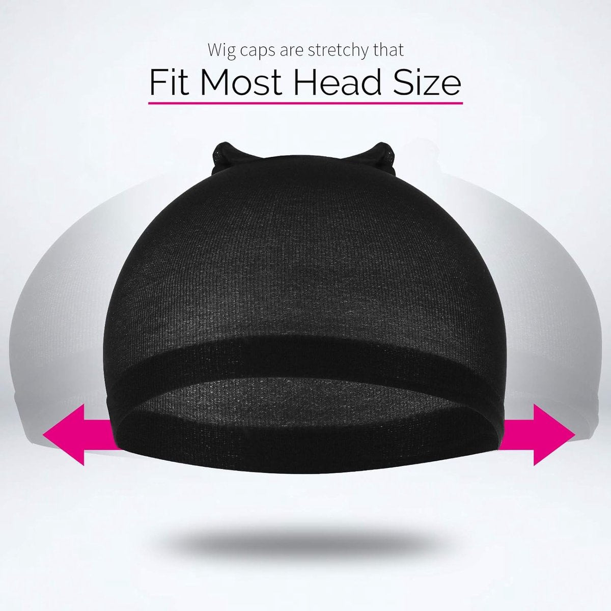 6-Pack Wig Caps - Black Elastic Wig Caps - Suitable for women, girls and children. - Image 3