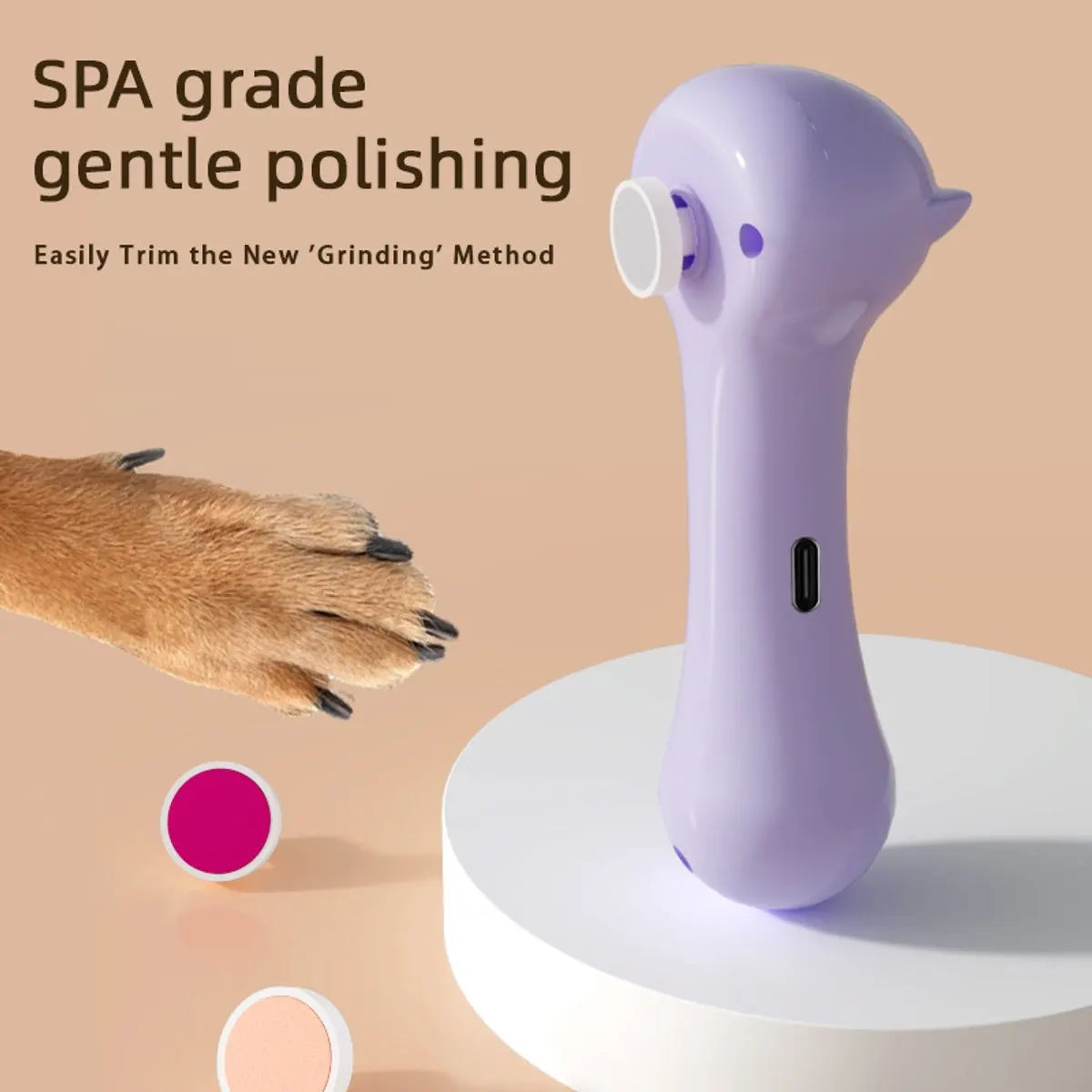 Electric Pet Nail File - Quiet & Safe Nail Trimmer for Dogs and Cats - Ergonomic Design - Safe Nail Filing - Compact and Easy to Use - Image 3