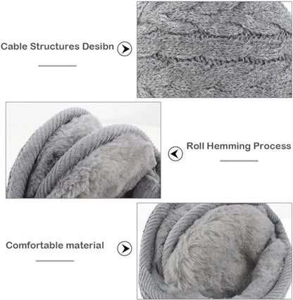 Earmuffs - Fleece Earmuffs - Knitted Earmuffs - Earmuffs for Adults - Warm Earmuffs - Warm Winter Earmuffs - Foldable - Unisex, Suitable for Outdoor Activities (Gray) - Image 3