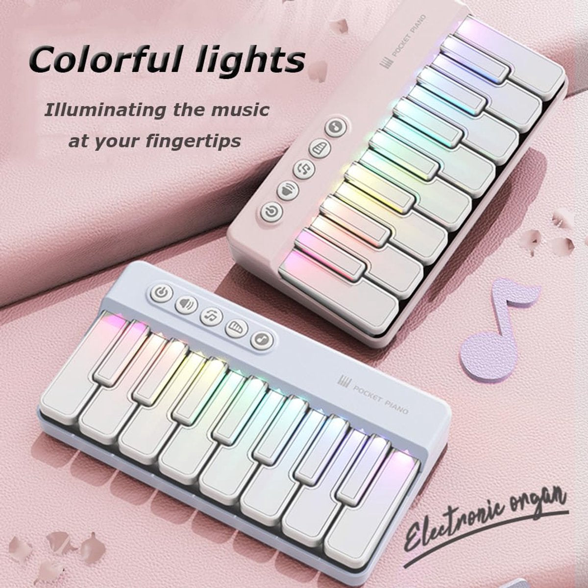 Mini Keyboard Piano - Piano for Kids - Toys for Children - Educational Toys - Portable Pocket Piano - White - Image 2