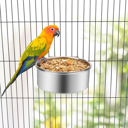 Pet Food Bowl - Stainless Steel Food Bowl - Hanging Food Bowl - with Clip Holder - Suitable for dogs, birds, parrots, cats and rabbits. - Image 5