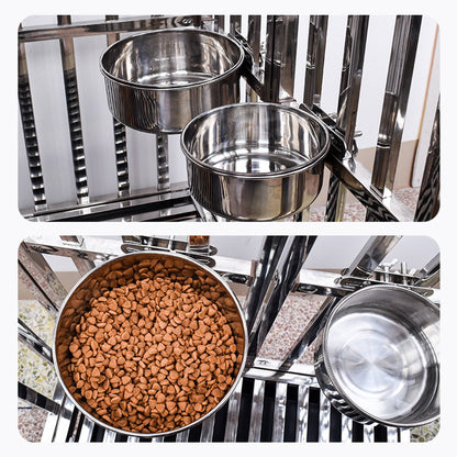 Pet Food Bowl - Stainless Steel Food Bowl - Hanging Food Bowl - with Clip Holder - Suitable for dogs, birds, parrots, cats and rabbits. - Image 6