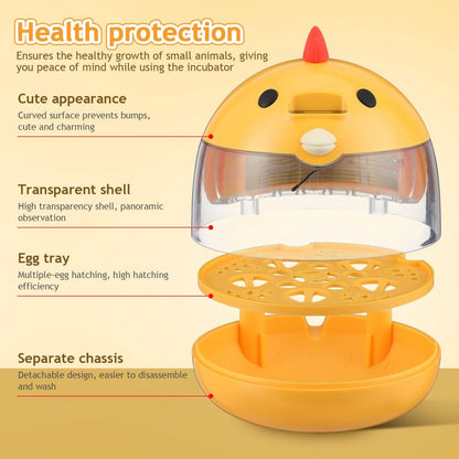 Incubator - Egg incubator | Incubator with a capacity of 4 eggs - with automatic temperature and humidity control - suitable for hatching eggs of chickens, ducks, geese, quails, parrots and other poultry - Image 5
