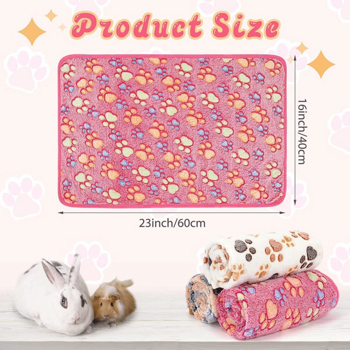 Pet Blankets - Washable 3-Pack Pet Cage Blankets - For Small Animals - Image 3