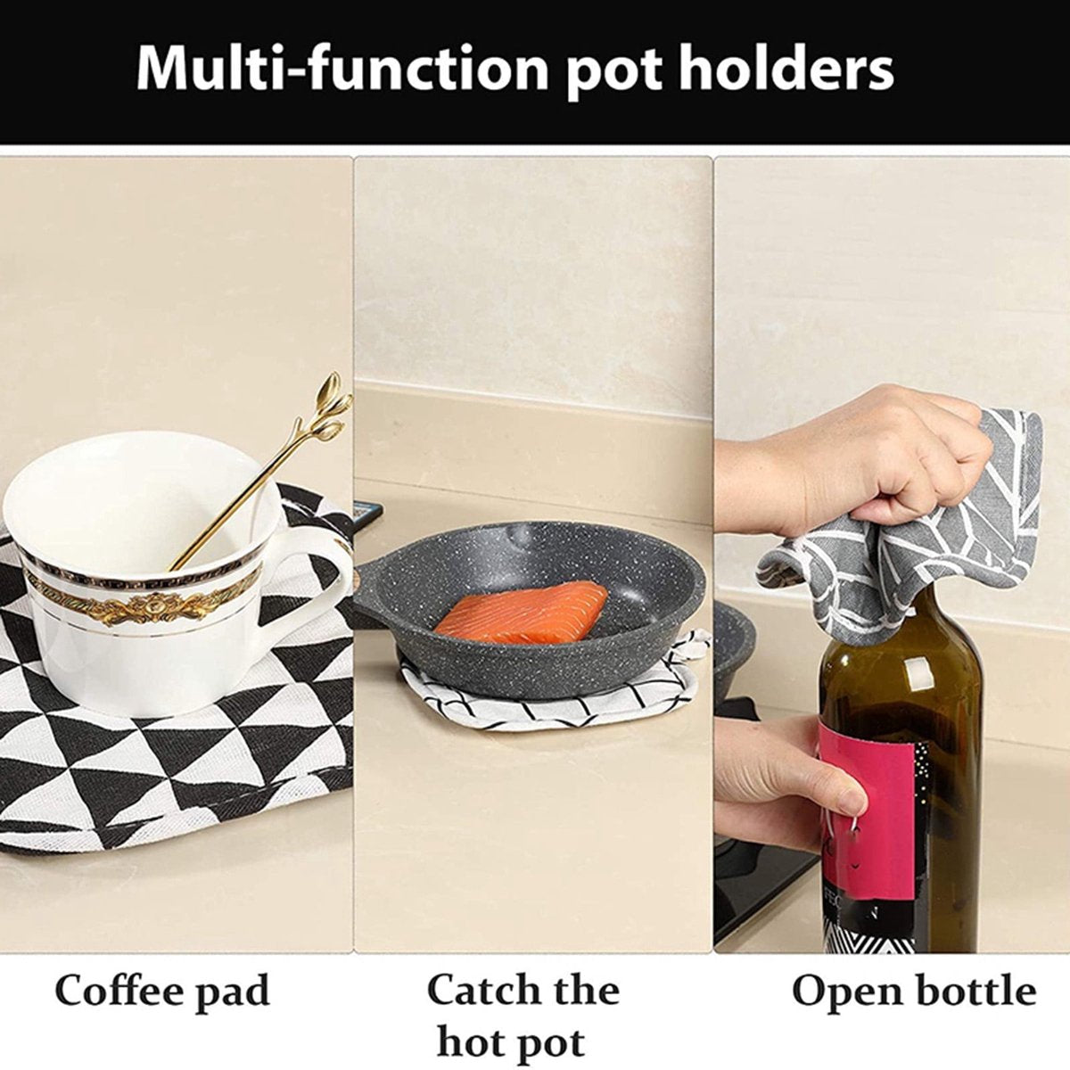 Set of 6 - Oven Mitts and Heat Resistant Mat - Microwave Gloves and Heat Resistant Oven Mat - Cooking Specific - Image 3