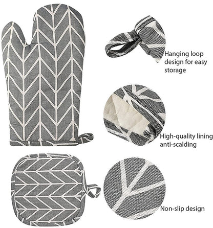 Set of 6 - Oven Mitts and Heat Resistant Mat - Microwave Gloves and Heat Resistant Oven Mat - Cooking Specific - Image 5